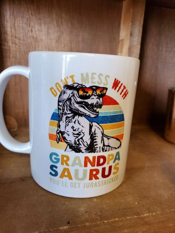 Grandpa Saurus mug