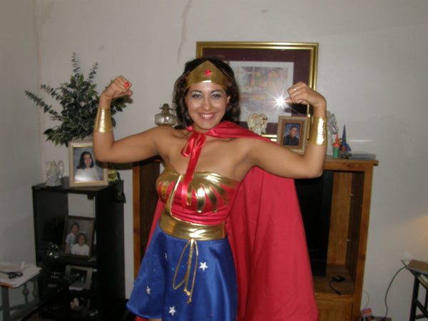 Wonder Woman Full Costume with halter straps and bra cups sewed