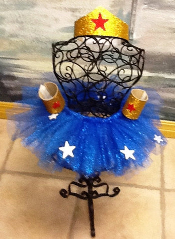 Wonder Woman adult Wonder Woman  tutu, 40 " cape, tiara and cuffs