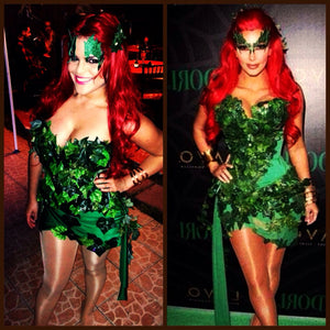Poison Ivy Kim Kardashian Costume short mini dress  poison ivy costume, villain costume