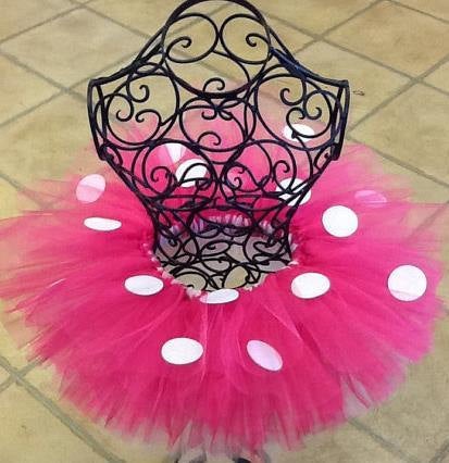 Adult Minnie mouse tutu hot pink and white