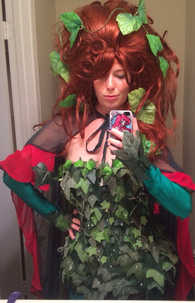 Uma Thurman inspired  Poison Ivy  leotard, poison ivy corset, comic con outfit, poison ivy cos play