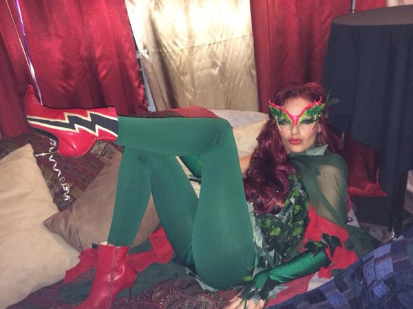Uma Thurman inspired  Poison Ivy  leotard, poison ivy corset, comic con outfit, poison ivy cos play