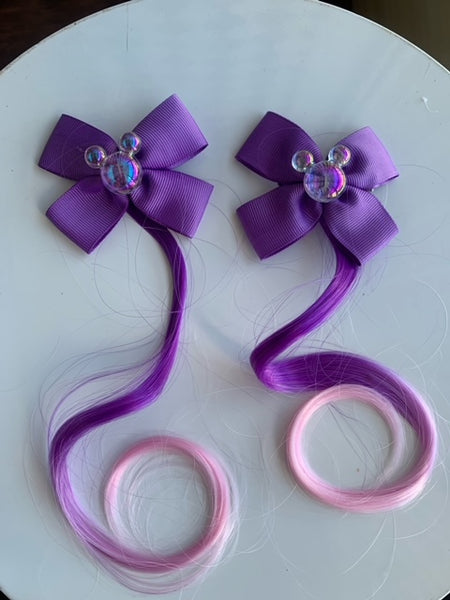 Bows with hair extensions