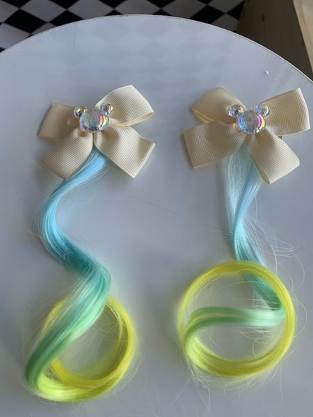 Bows with hair extensions