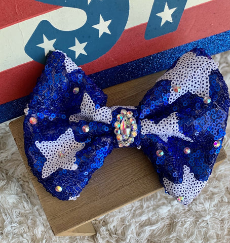 Fourth of July sequin bow