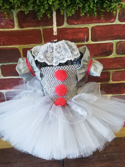 Pennywise crochet tutu, Pennywise dress, Pennwise kids costume, Pennywise costume
